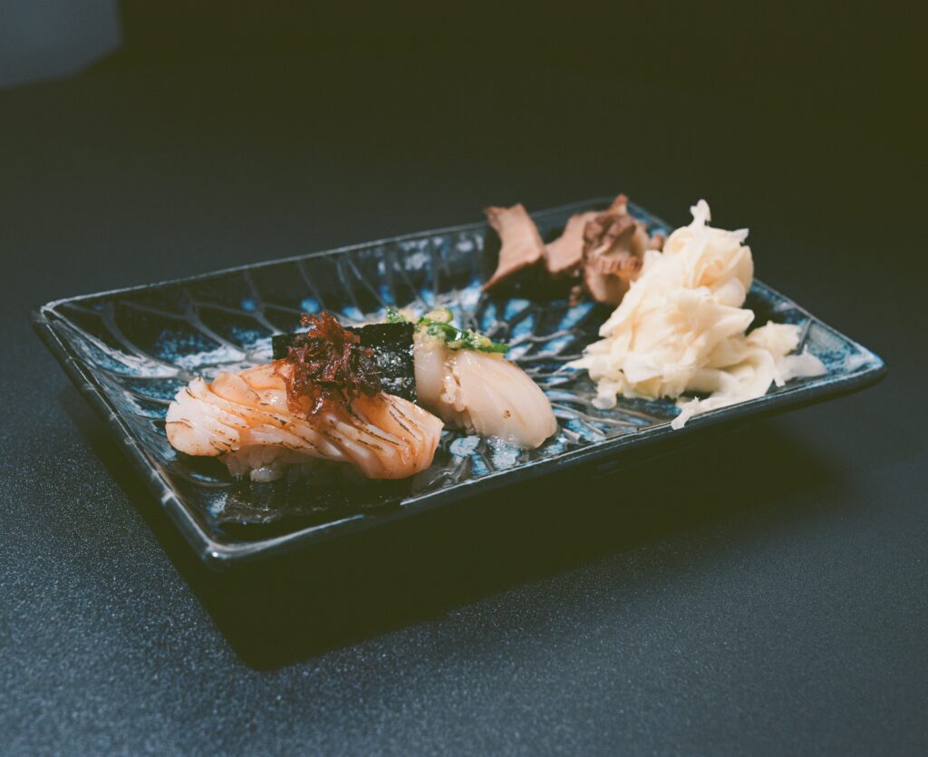 Sashimi taken on a Mamiya RZ67 pro, ronin omakase located in Melbourne CBD, which is medium format film