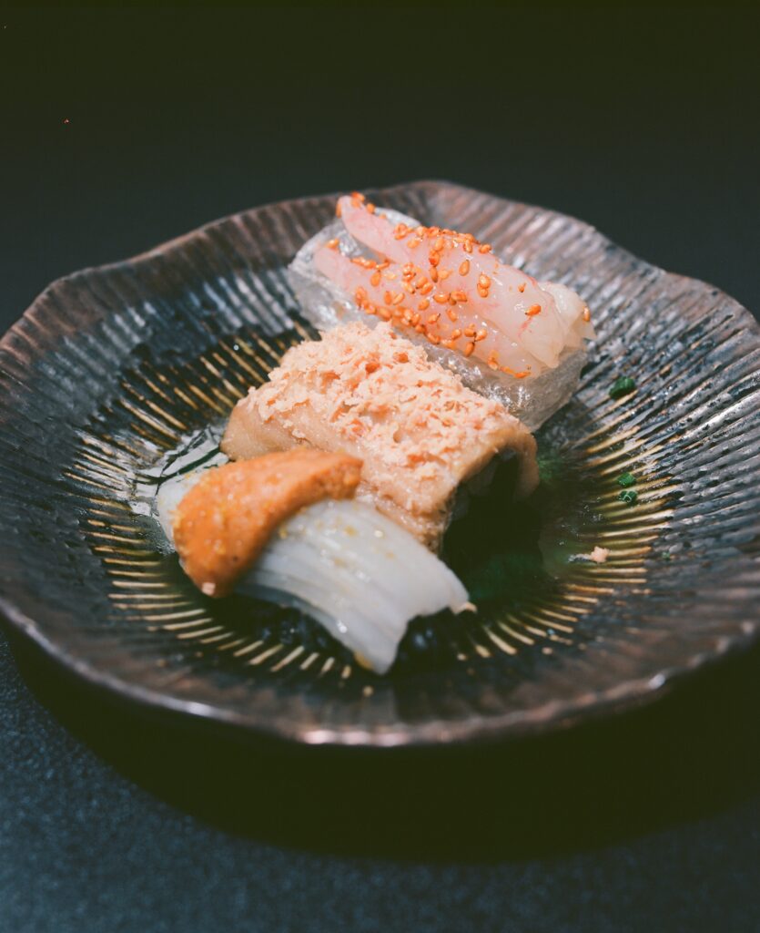 Sashimi taken on a Mamiya RZ67 pro, ronin omakase located in Melbourne CBD